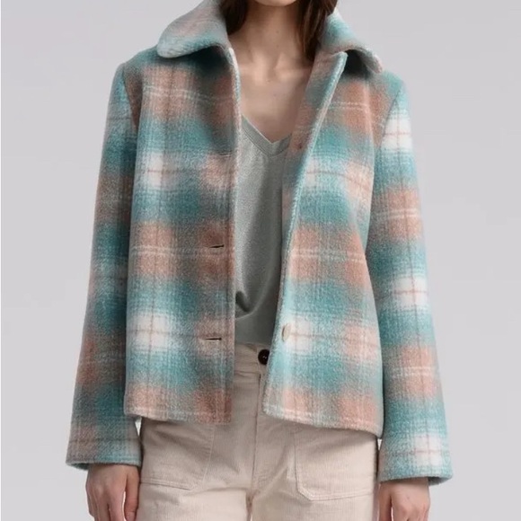 NWT Molly Bracken Button Front Plaid Jacket Shacket - Picture 1 of 8